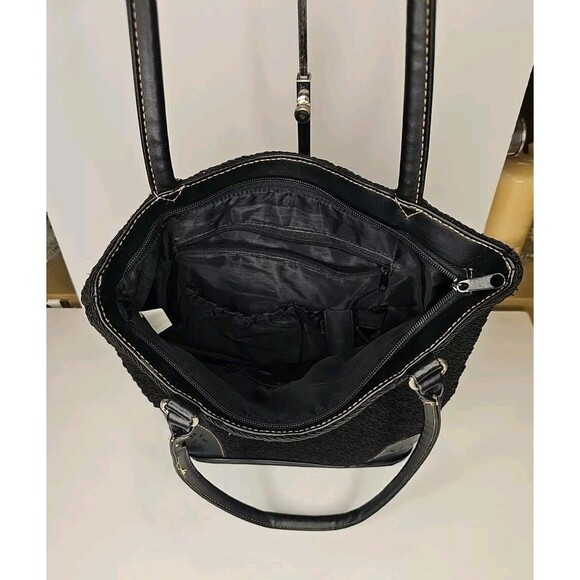 Retro Style Black Crochet Shoulder Bag With - Picture 5 of 11